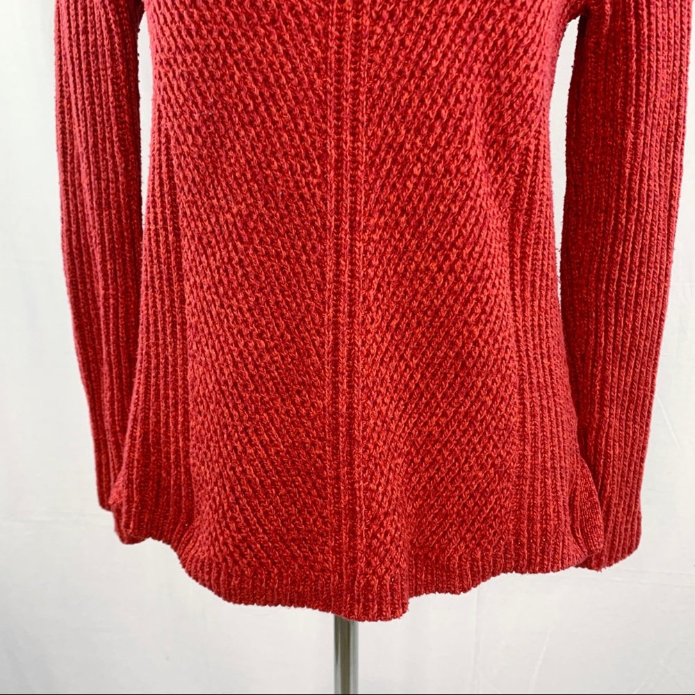 Madewell hexcomb texture red thick crewneck sweater - Picture 3 of 12